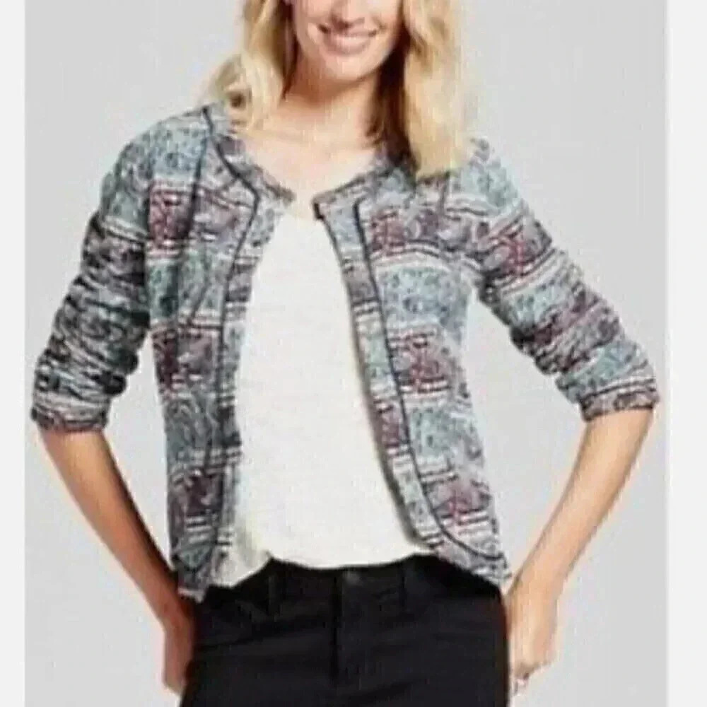 Isani Collab Cottagecore Prairie Paisley Quilted Striped Jacket